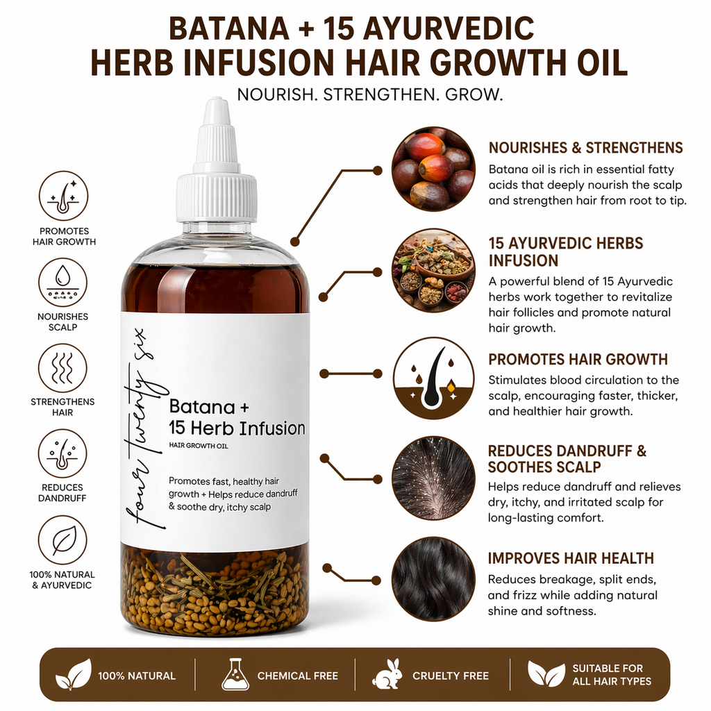 16 oz Herbal Extra Strength Hair Growth Oil w/ Batana & 15-Herb Infusion